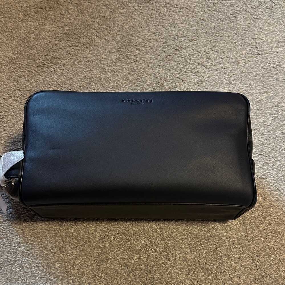 Coach Black Toiletry Bag with Red Accent - Picture 7 of 8